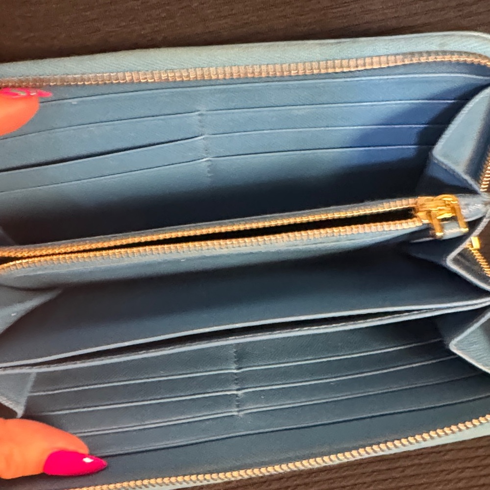 Prada Blue Saffiano Leather Wallet - Picture 4 of 7